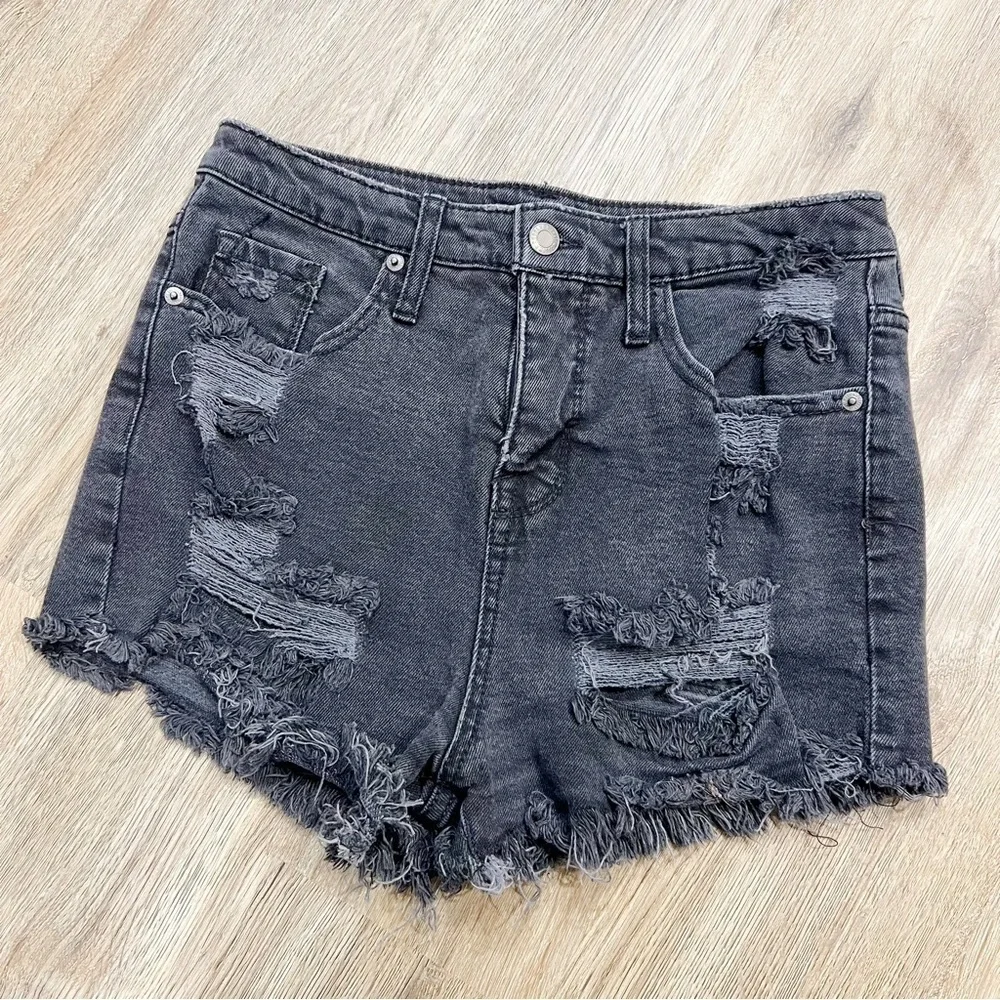 Mossimo Black Distressed Denim Shorts